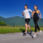 Young couple jogging